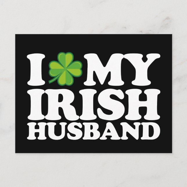 Postal Amo a mi pareja de esposos irlandeses en el día de (Anverso)
