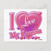 Amo a mi primo rosa/morado - corazón
