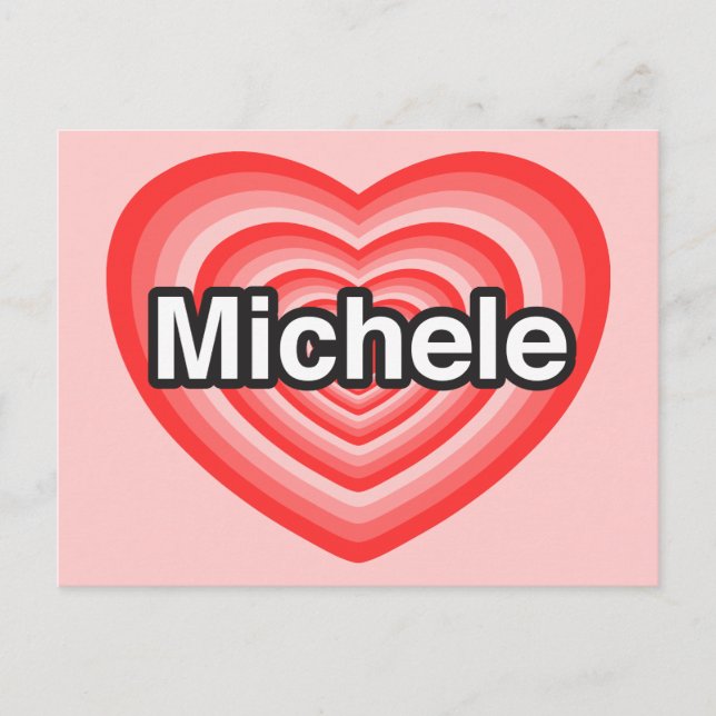 Postal Amo a Michele. Te amo, Michele. Corazón (Anverso)