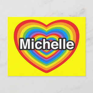 Postal Amo a Michelle. Te amo, Michelle. Corazón
