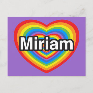 Postal Amo a Miriam. Te amo, Miriam. Corazón