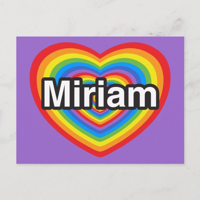 Postal Amo a Miriam. Te amo, Miriam. Corazón (Anverso)
