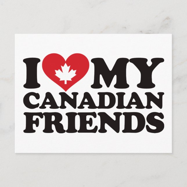 Postal Amo a mis amigos canadienses (Anverso)