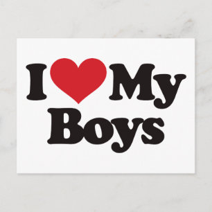 Postal Amo a mis chicos