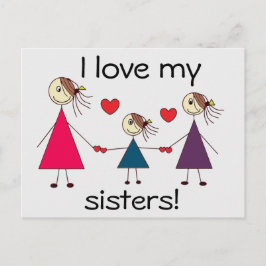 Postal Amo a mis hermanas Hermanas Lindas Amor