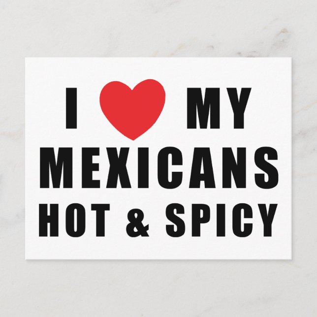 Postal Amo a mis mexicanos calientes y picantes (Anverso)