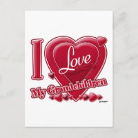 Amo a mis nietos corazones rojos