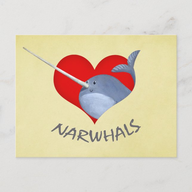 Postal Amo a Narwhals (Anverso)