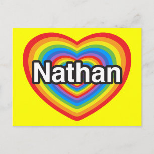 Postal Amo a Nathan. Te amo Nathan. Corazón