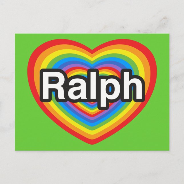Postal Amo a Ralph. Te amo Ralph. Corazón (Anverso)