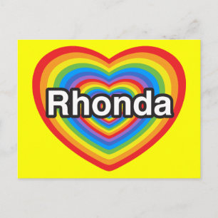 Postal Amo a Rhonda. Te amo Rhonda. Corazón