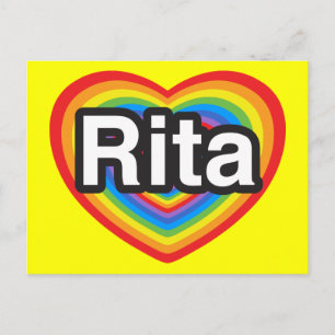 Postal Amo a Rita. Te amo, Rita. Corazón
