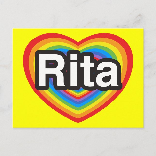 Postal Amo a Rita. Te amo, Rita. Corazón (Anverso)