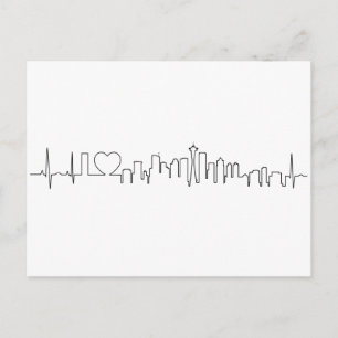 Postal Amo a Seattle en un estilo extraordinario