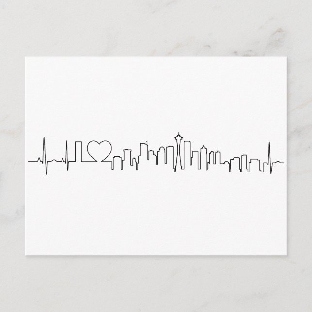 Postal Amo a Seattle en un estilo extraordinario (Anverso)