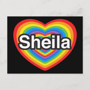 Postal Amo a Sheila. Te amo Sheila. Corazón