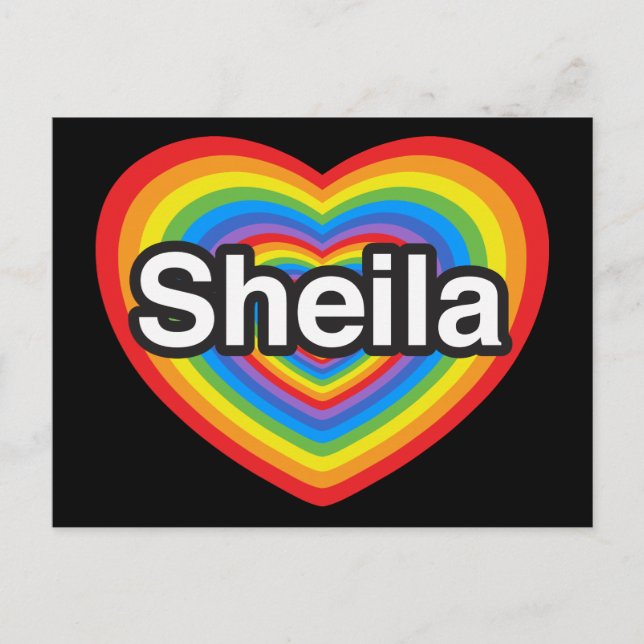 Postal Amo a Sheila. Te amo Sheila. Corazón (Anverso)