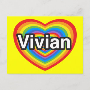 Postal Amo a Vivian. Te amo Vivian. Corazón