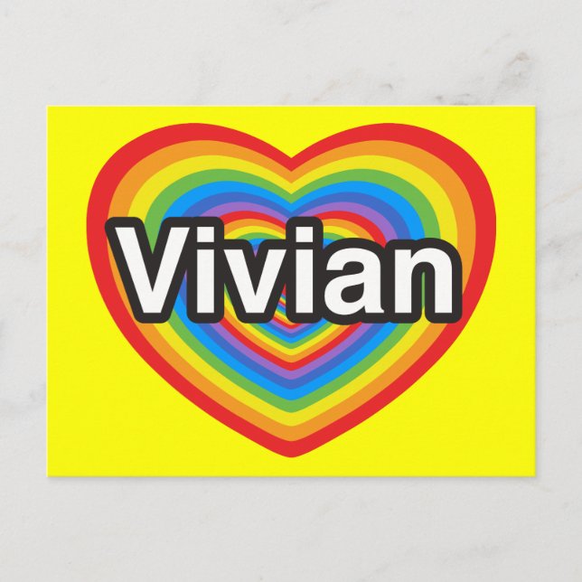 Postal Amo a Vivian. Te amo Vivian. Corazón (Anverso)