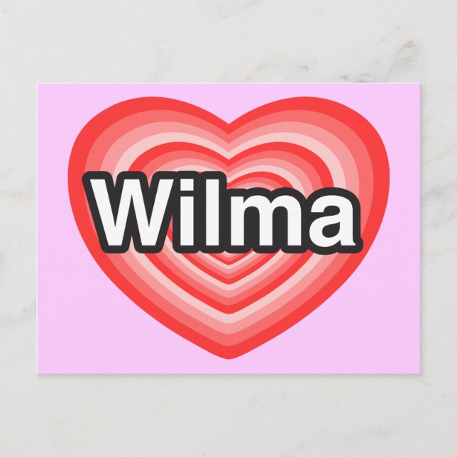 Postal Amo a Wilma. Te amo, Wilma. Corazón (Anverso)
