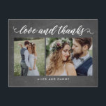 Postal Amo agradecido Gracias Postcard Chalkboard<br><div class="desc">Enviar tu nota de agradecimiento será una brisa con esta moda y elegante postal de agradecimiento. Visite nuestra sala de exposición de diseños en WWW.BERRYBERRYSWEET.COM</div>