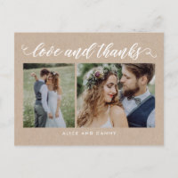 Amo Agradecido Gracias Postcard Kraft