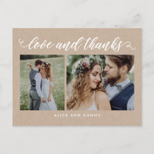 Postal Amo Agradecido Gracias Postcard Kraft