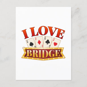 Postal Amo al jugador de juegos de cartas puente