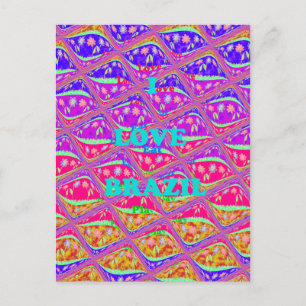 Postal Amo Brasil. Hermosos colores tradicionales de Samb