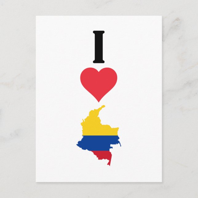 Postal Amo Colombia Vertical I Heart Country Flag Map (Anverso)