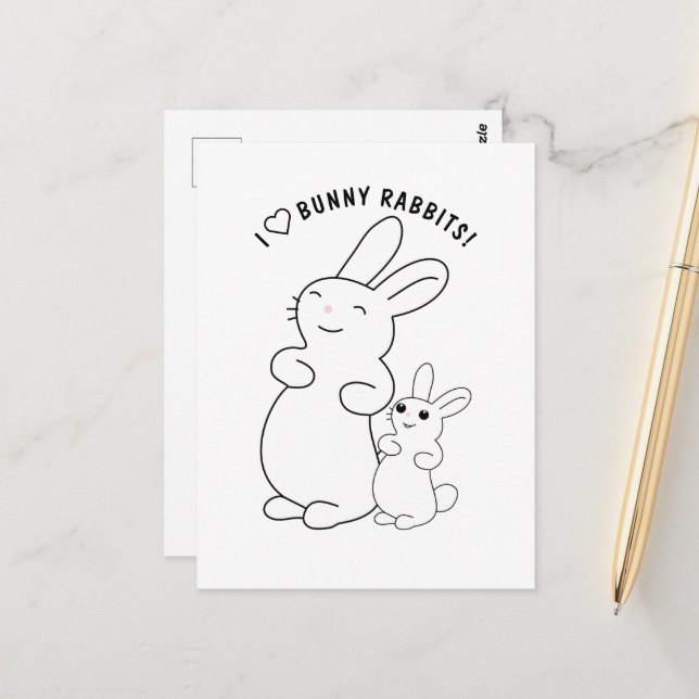 Postal Amo conejos Bunny (Anverso/Reverso In Situ)