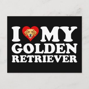 Postal Amo (Corazón) a mi Golden Retriever
