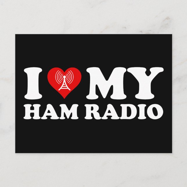 Postal Amo (Corazón) Mi Radio Ham (Anverso)
