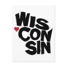 Amo el arte de mapas de estado de Wisconsin