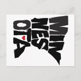 Postal Amo el arte del mapa de estado de Minnesota