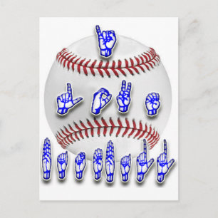Postal Amo el béisbol - Lenguaje de señas