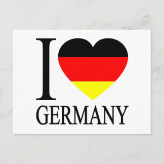 Postal Amo el corazón alemán de la bandera de Alemania