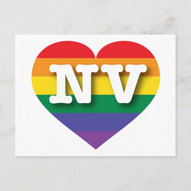Postal Amo el corazón arcoiris de Nevada (Anverso)