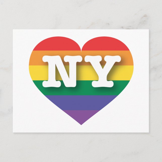 Postal Amo el corazón arcoiris de Nueva York (Anverso)