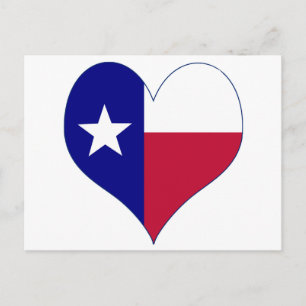 Postal Amo el corazón de la bandera de Texas