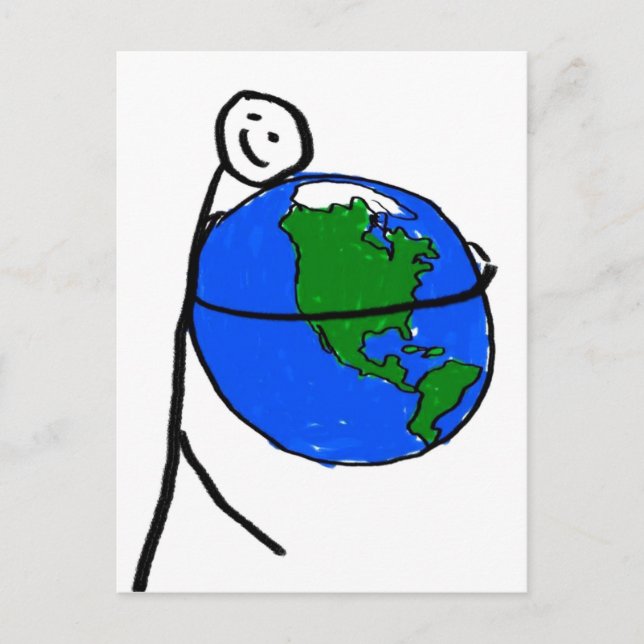 Postal Amo el dibujo de mis hijos de la tierra sanando el (Anverso)