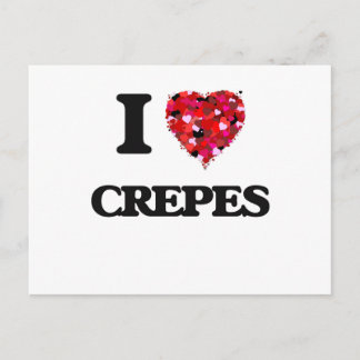 Postal Amo el diseño de alimentos de Crepes