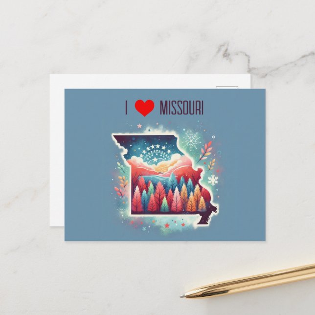 Postal Amo el invierno de los Navidades de Misuri (Anverso/Reverso In Situ)