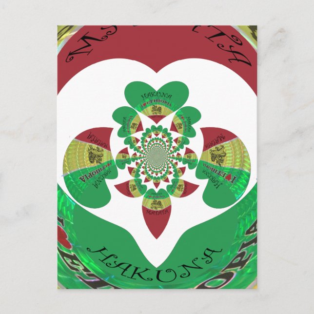 Postal Amo el Kaleidoscope de Etiopía - arte rasta de sen (Anverso)