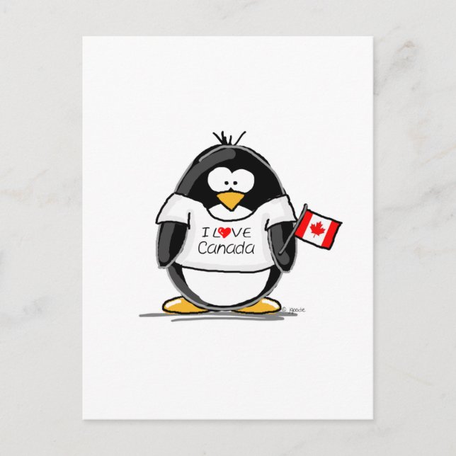 Postal Amo el pingüino de Canadá (Anverso)