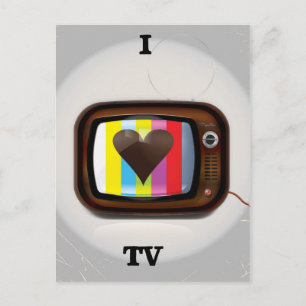 Postal Amo el póster de dibujos animados de Tv