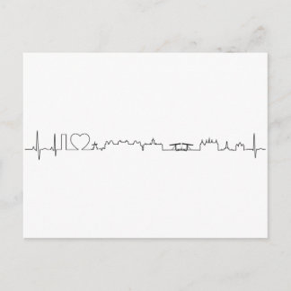 Postal Amo el recuerdo de Amsterdam (estilo del ecg)