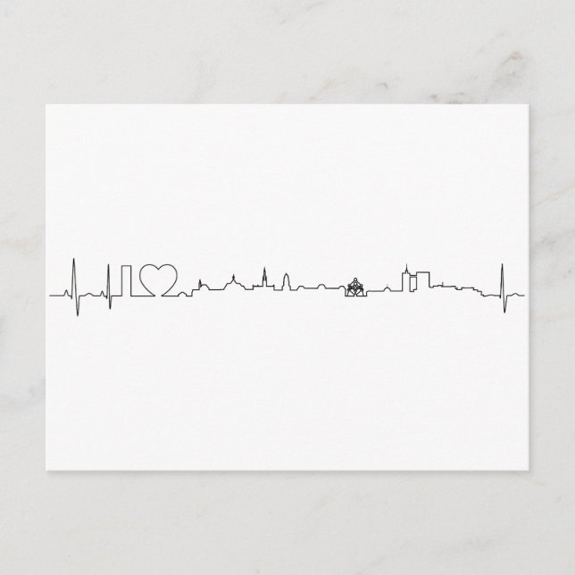 Postal Amo el recuerdo de Bruselas (estilo del ecg) (Anverso)