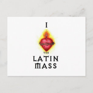 Postal AMO el Sagrado Corazón de Jesús en la Masa Latina