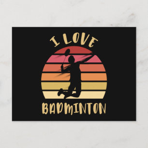 Postal Amo el salto de smash de bádminton